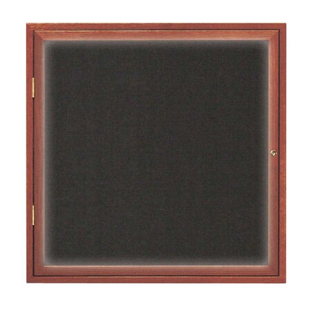 United Visual Products Single Door Slim Enclosed Radius EZ Tack Board, 24"x36", White/White UVRDS23EZ-WHITE-WHITE